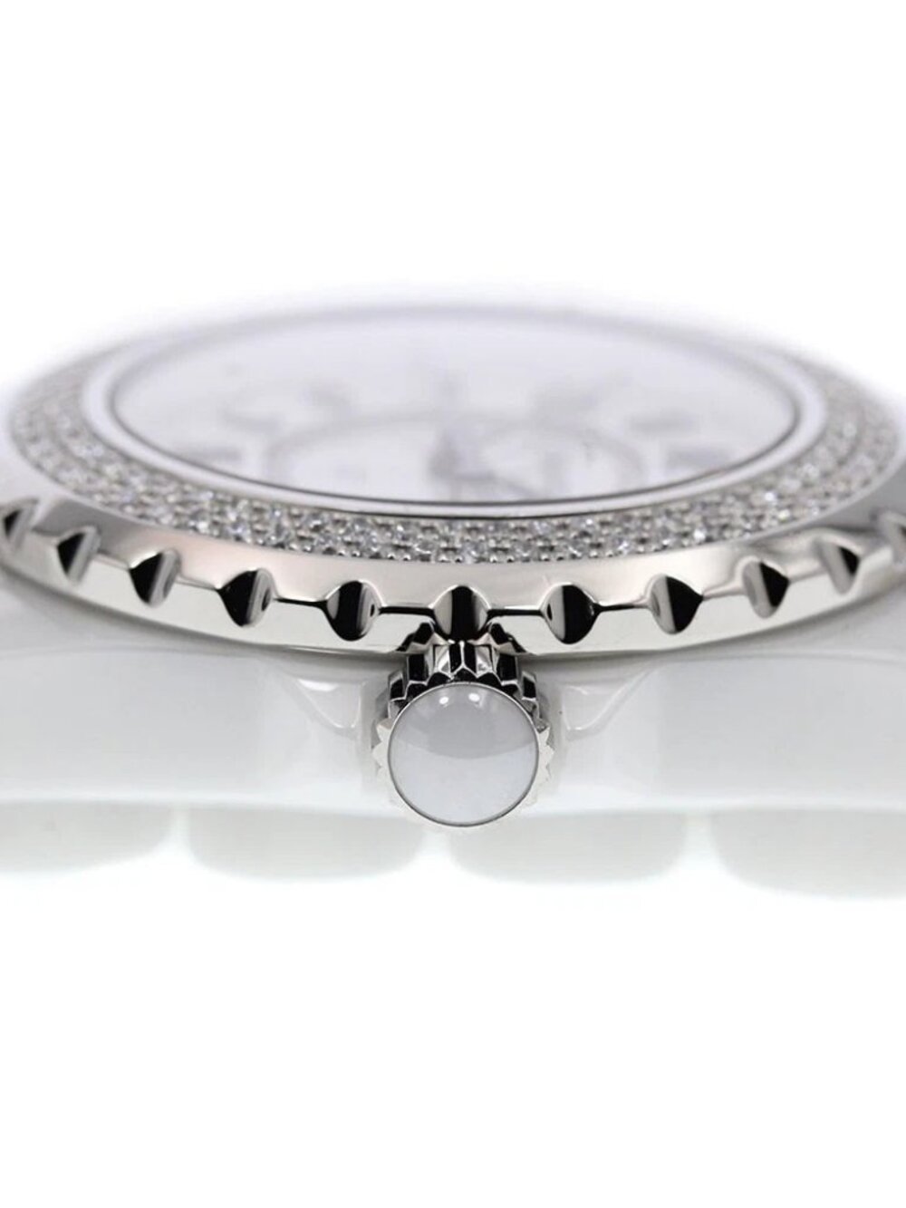 CHANEL J12 H0967 Diamond Bezel White Ceramic Date Quartz Ladies - Picture 6 of 7
